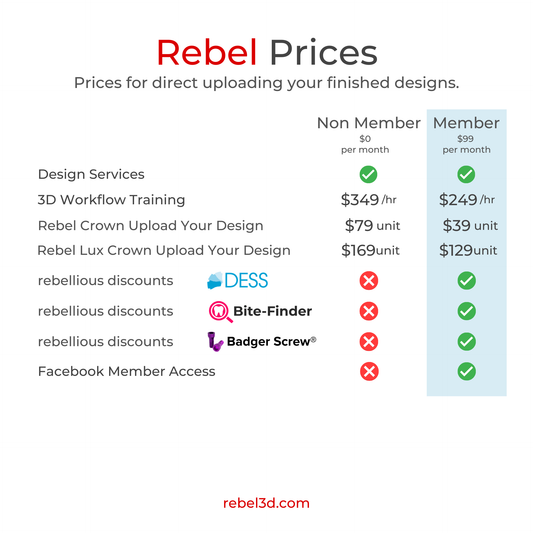 Monthly Rebel3d Membership